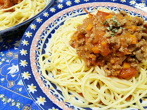 生トマトからつくる！ミートソースパスタ♪